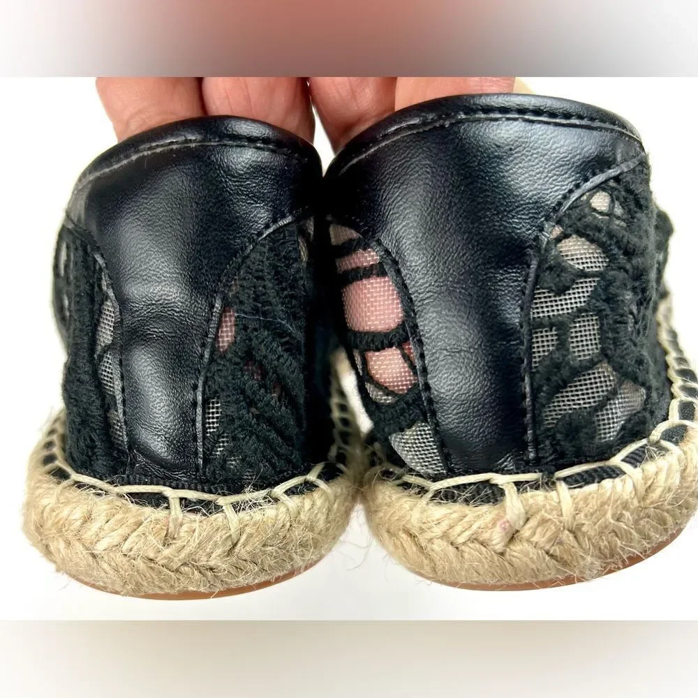 Rebecca Minkoff Jenny Black and Tan Espadrille Flats